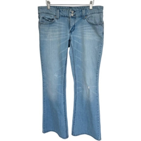 Levi's Retro 70's 423 Flare Jeans Low Rise White Washed Zip 2 Button Size 11/30 - Picture 14 of 14